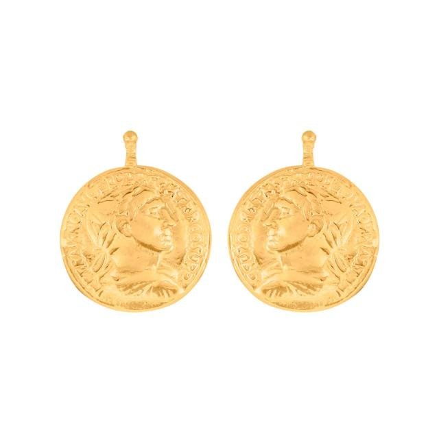 Forg. sølv system - vedhæng mønt 16x16mm - par - Urma.dk