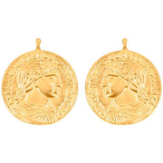 Forg. sølv system - vedhæng mønt 23x23mm - par - Urma.dk