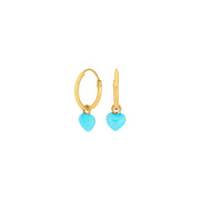 Forg. sølvcreoler m. blå emalje hjerte - Urma.dk