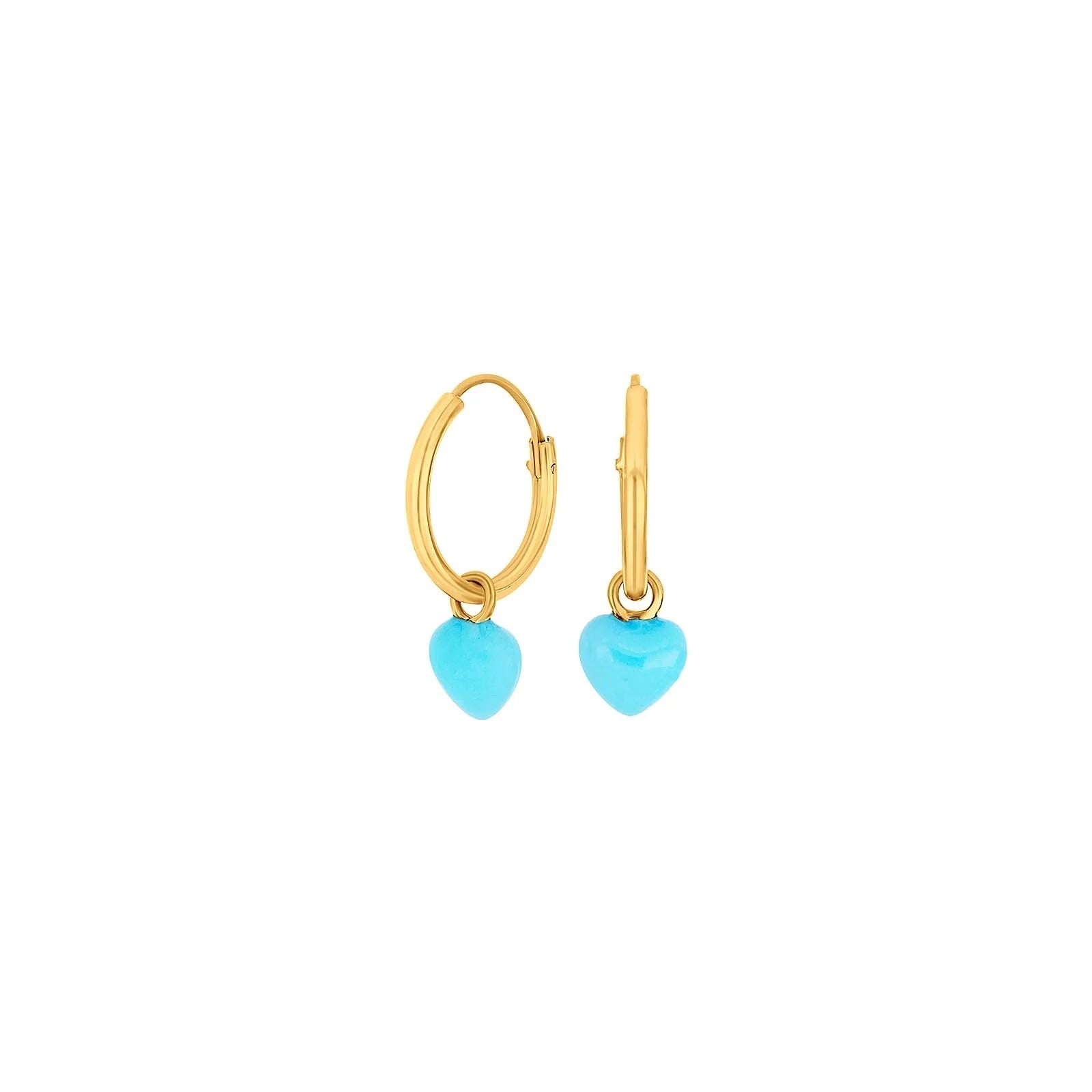 Forg. sølvcreoler m. blå emalje hjerte - Urma.dk