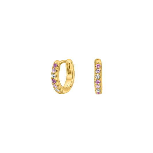 Forg. sølvcreoler m/multi pink cz - Urma.dk