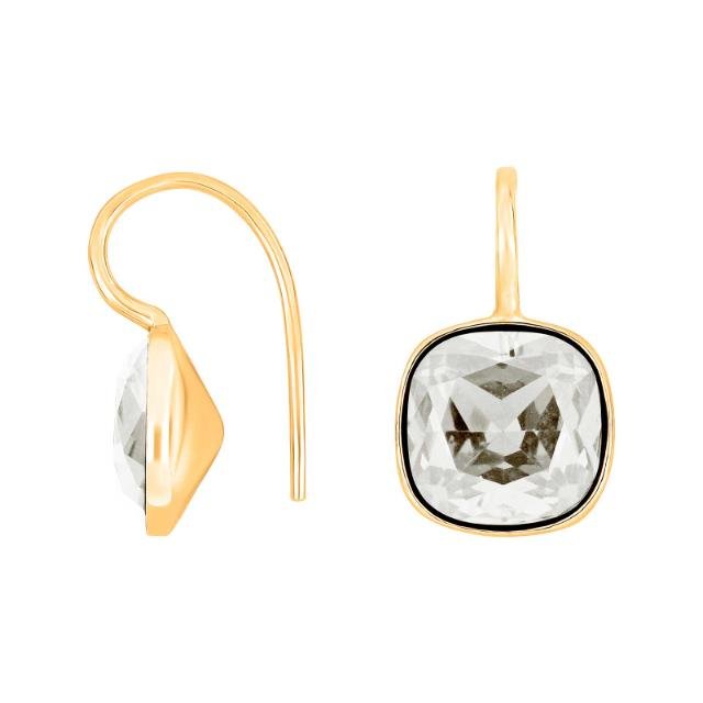 Forg. sølvøreh. m/kvartsglas facetteret farve01 - Urma.dk