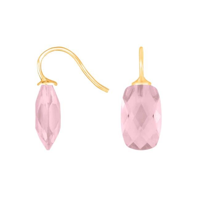 Forg. sølvøreh. m/kvartsglas facetteret farve11 - Urma.dk