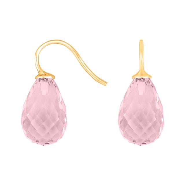 Forg. sølvøreh. m/kvartsglas facetteret farve11 - Urma.dk