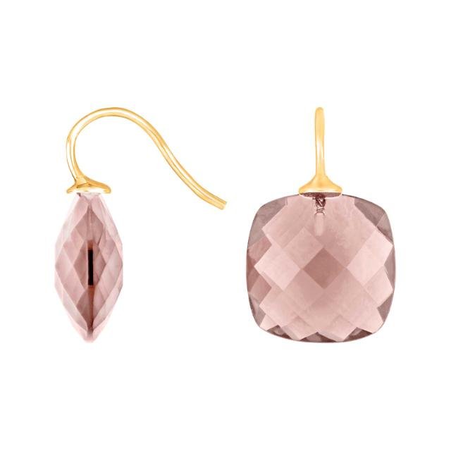 Forg. sølvøreh. m/kvartsglas facetteret farve12 - Urma.dk