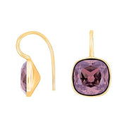 Forg. sølvøreh. m/kvartsglas facetteret farve13 - Urma.dk