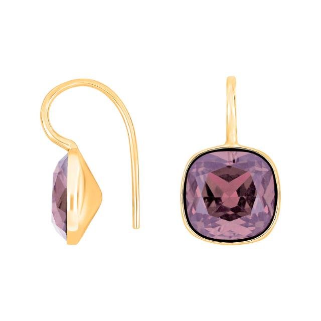 Forg. sølvøreh. m/kvartsglas facetteret farve13 - Urma.dk