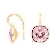 Forg. sølvøreh. m/kvartsglas facetteret farve24 - Urma.dk