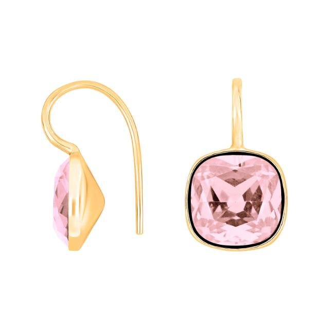 Forg. sølvøreh. m/kvartsglas facetteret farve24 - Urma.dk