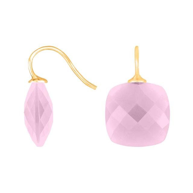 Forg. sølvøreh. m/kvartsglas facetteret farve25 - Urma.dk