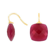 Forg. sølvøreh. m/kvartsglas facetteret farve28 - Urma.dk