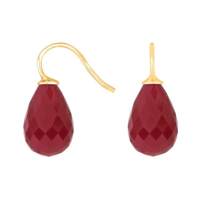 Forg. sølvøreh. m/kvartsglas facetteret farve28 - Urma.dk