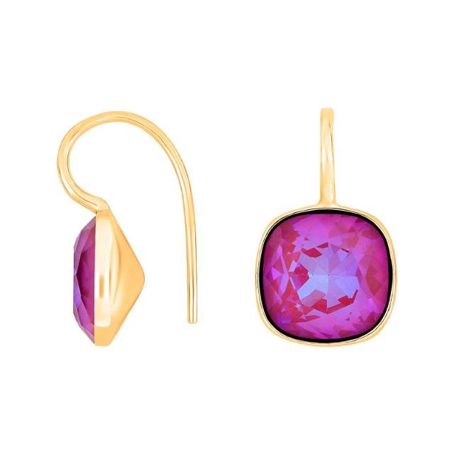 Forg. sølvøreh. m/kvartsglas facetteret farve28 - Urma.dk