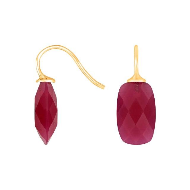 Forg. sølvøreh. m/kvartsglas facetteret farve28 - Urma.dk