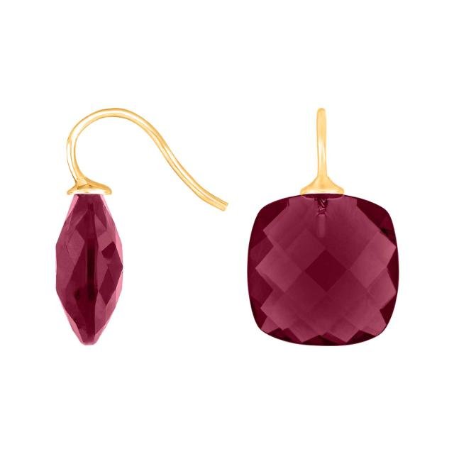 Forg. sølvøreh. m/kvartsglas facetteret farve30 - Urma.dk