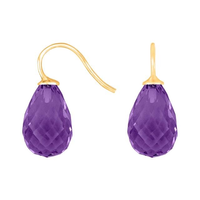 Forg. sølvøreh. m/kvartsglas facetteret farve32 - Urma.dk