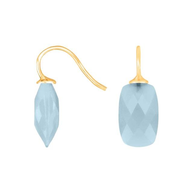 Forg. sølvøreh. m/kvartsglas facetteret farve35 - Urma.dk