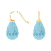 Forg. sølvøreh. m/kvartsglas facetteret farve35 - Urma.dk