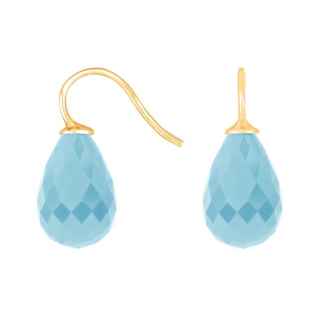 Forg. sølvøreh. m/kvartsglas facetteret farve35 - Urma.dk