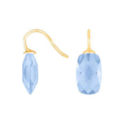 Forg. sølvøreh. m/kvartsglas facetteret farve36 - Urma.dk