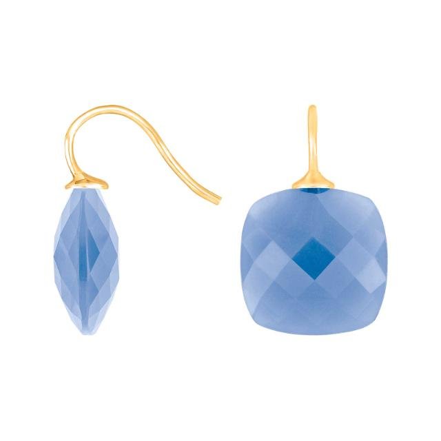 Forg. sølvøreh. m/kvartsglas facetteret farve39 - Urma.dk