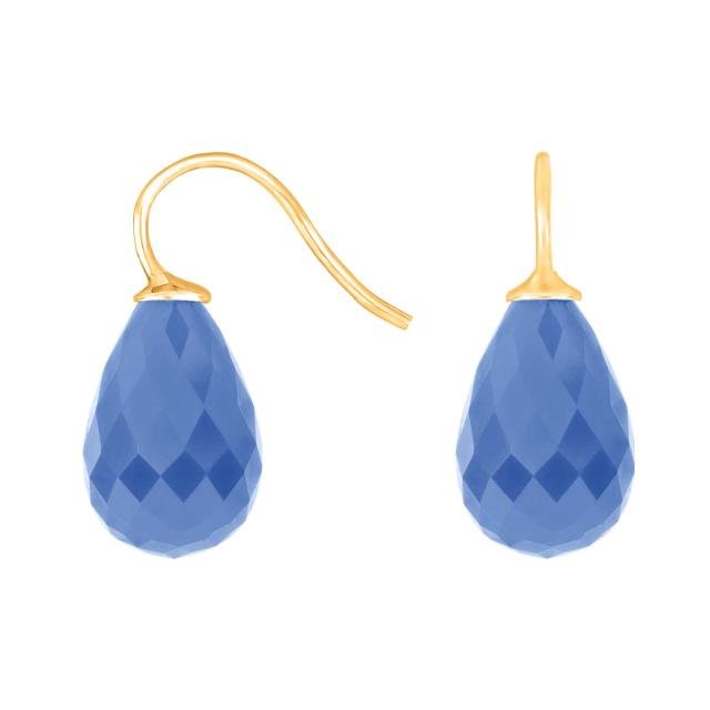 Forg. sølvøreh. m/kvartsglas facetteret farve39 - Urma.dk