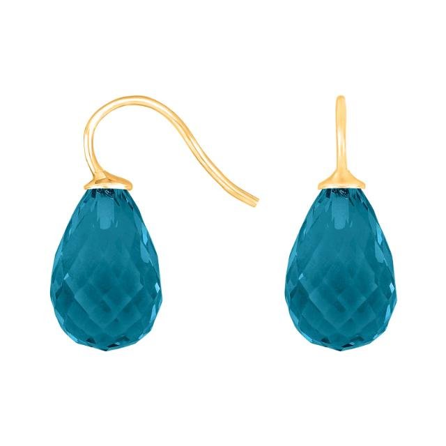 Forg. sølvøreh. m/kvartsglas facetteret farve42 - Urma.dk