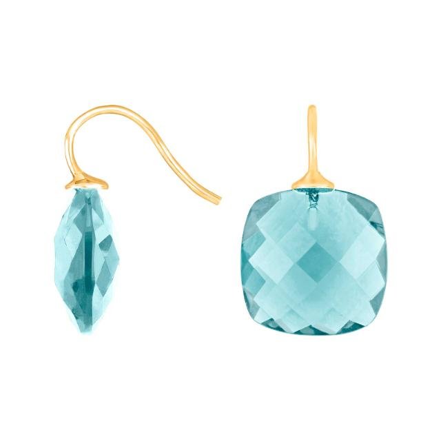 Forg. sølvøreh. m/kvartsglas facetteret farve47 - Urma.dk