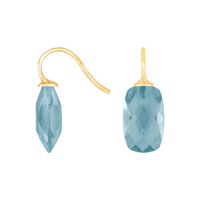 Forg. sølvøreh. m/kvartsglas facetteret farve47 - Urma.dk