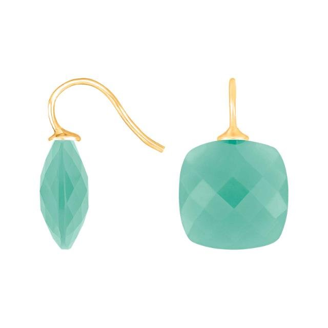 Forg. sølvøreh. m/kvartsglas facetteret farve49 - Urma.dk