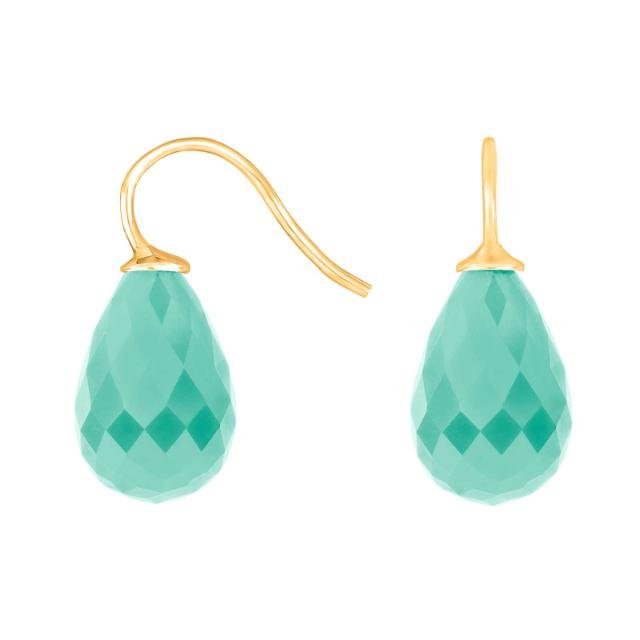 Forg. sølvøreh. m/kvartsglas facetteret farve49 - Urma.dk