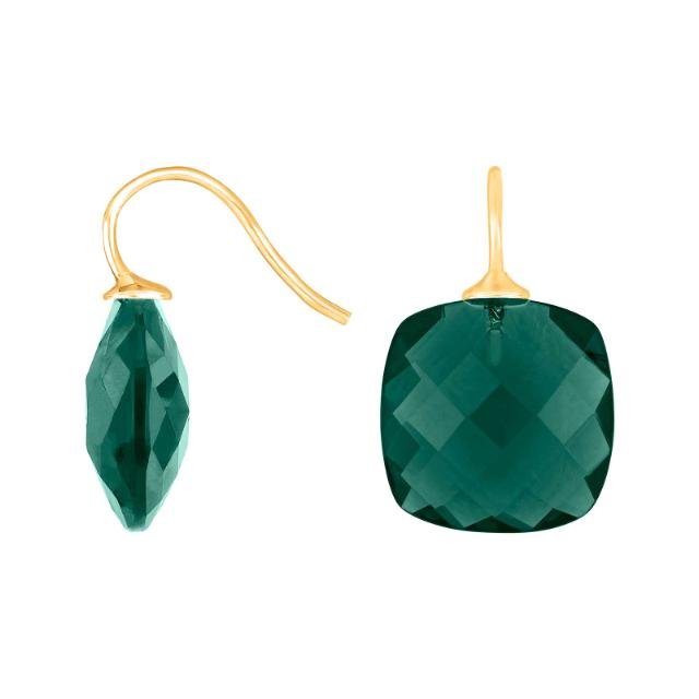 Forg. sølvøreh. m/kvartsglas facetteret farve53 - Urma.dk