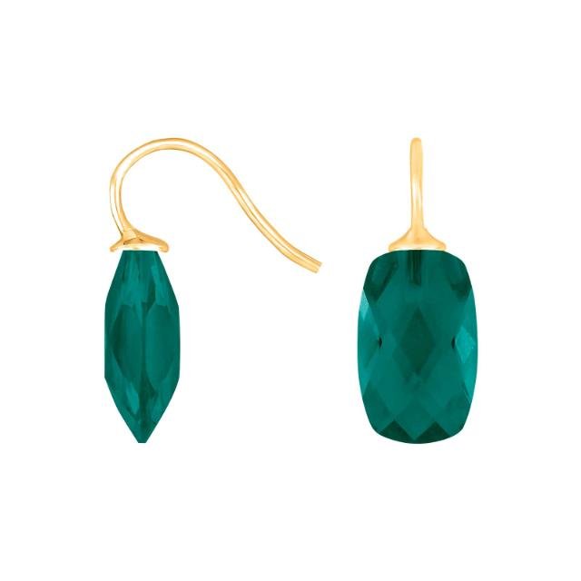 Forg. sølvøreh. m/kvartsglas facetteret farve53 - Urma.dk