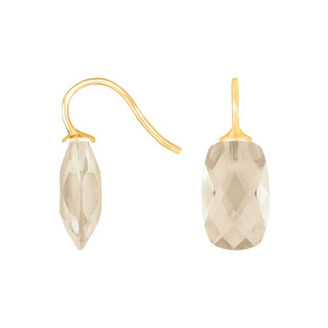 Forg. sølvøreh. m/kvartsglas facetteret farve66 - Urma.dk