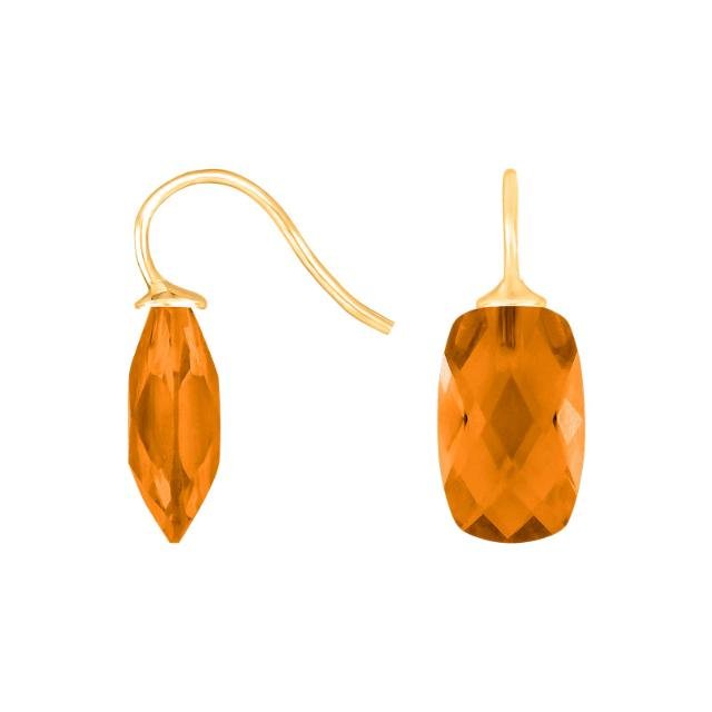 Forg. sølvøreh. m/kvartsglas facetteret farve76 - Urma.dk