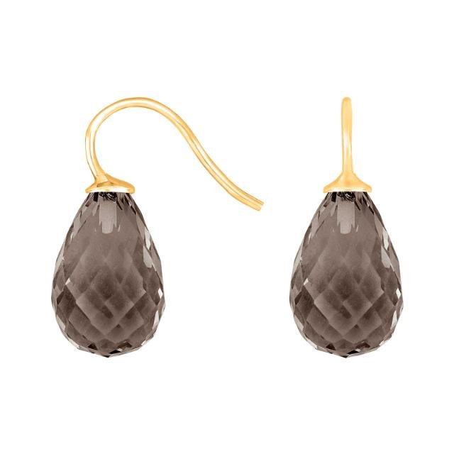 Forg. sølvøreh. m/kvartsglas facetteret farve86 - Urma.dk