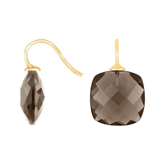 Forg. sølvøreh. m/kvartsglas facetteret farve86 - Urma.dk