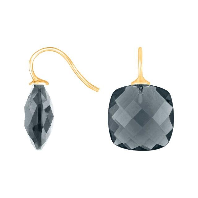 Forg. sølvøreh. m/kvartsglas facetteret farve91 - Urma.dk