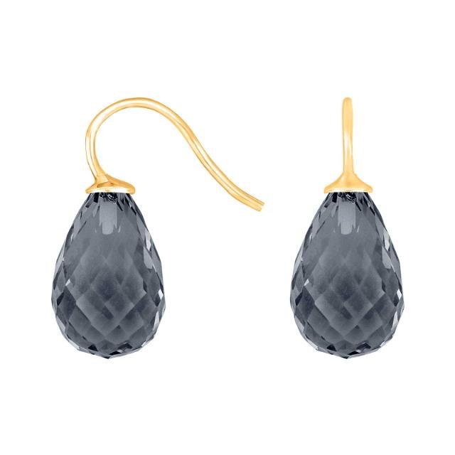 Forg. sølvøreh. m/kvartsglas facetteret farve91 - Urma.dk