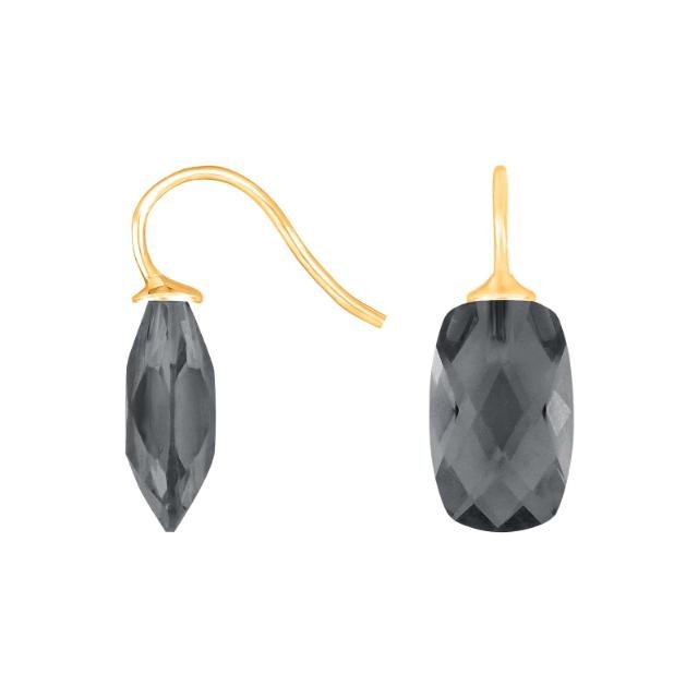 Forg. sølvøreh. m/kvartsglas facetteret farve91 - Urma.dk