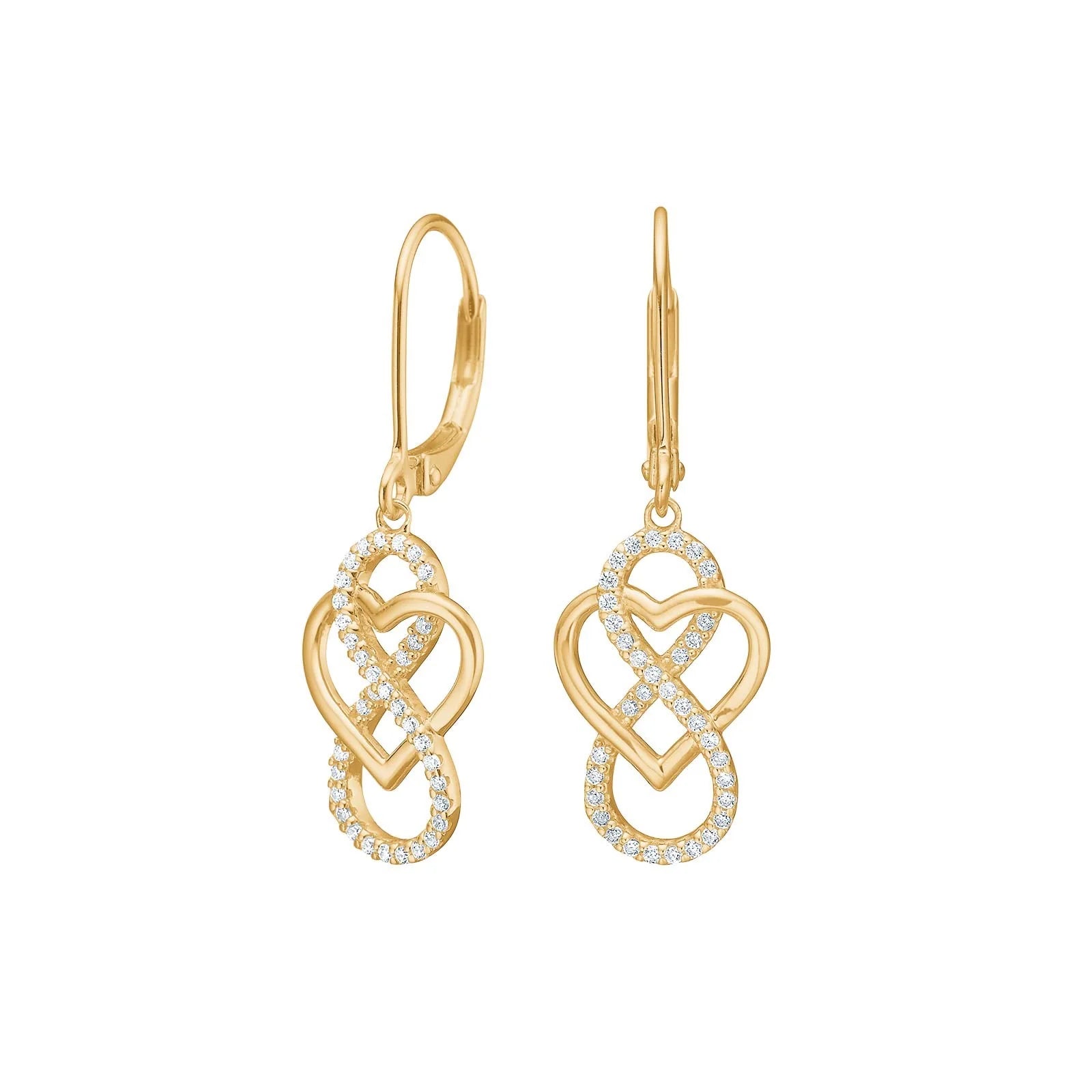 Forg. sølvørehængere hjerte/engel m/cz - RiveraNor - Urma.dk