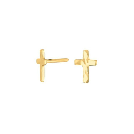 Forg. sølvørestikker CHARM52 kors - Urma.dk