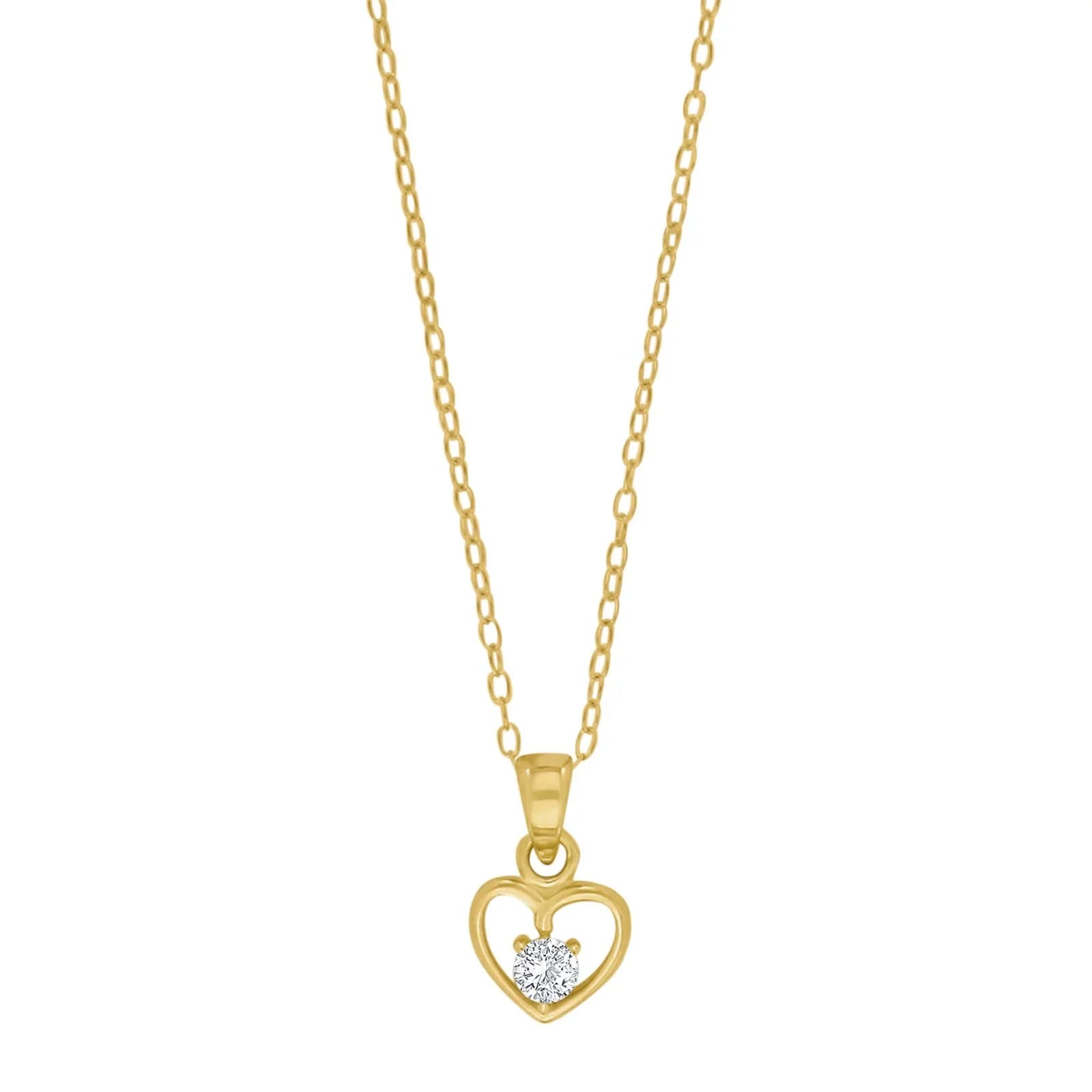 Forg. sølvvedhæng hjerte m/cz inkl. kæde - Urma.dk