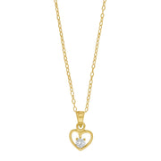 Forg. sølvvedhæng hjerte m/cz inkl. kæde - Urma.dk