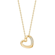 Forg. sølvvedhæng hjerte m/cz inkl. kæde - RiveraNor - Urma.dk