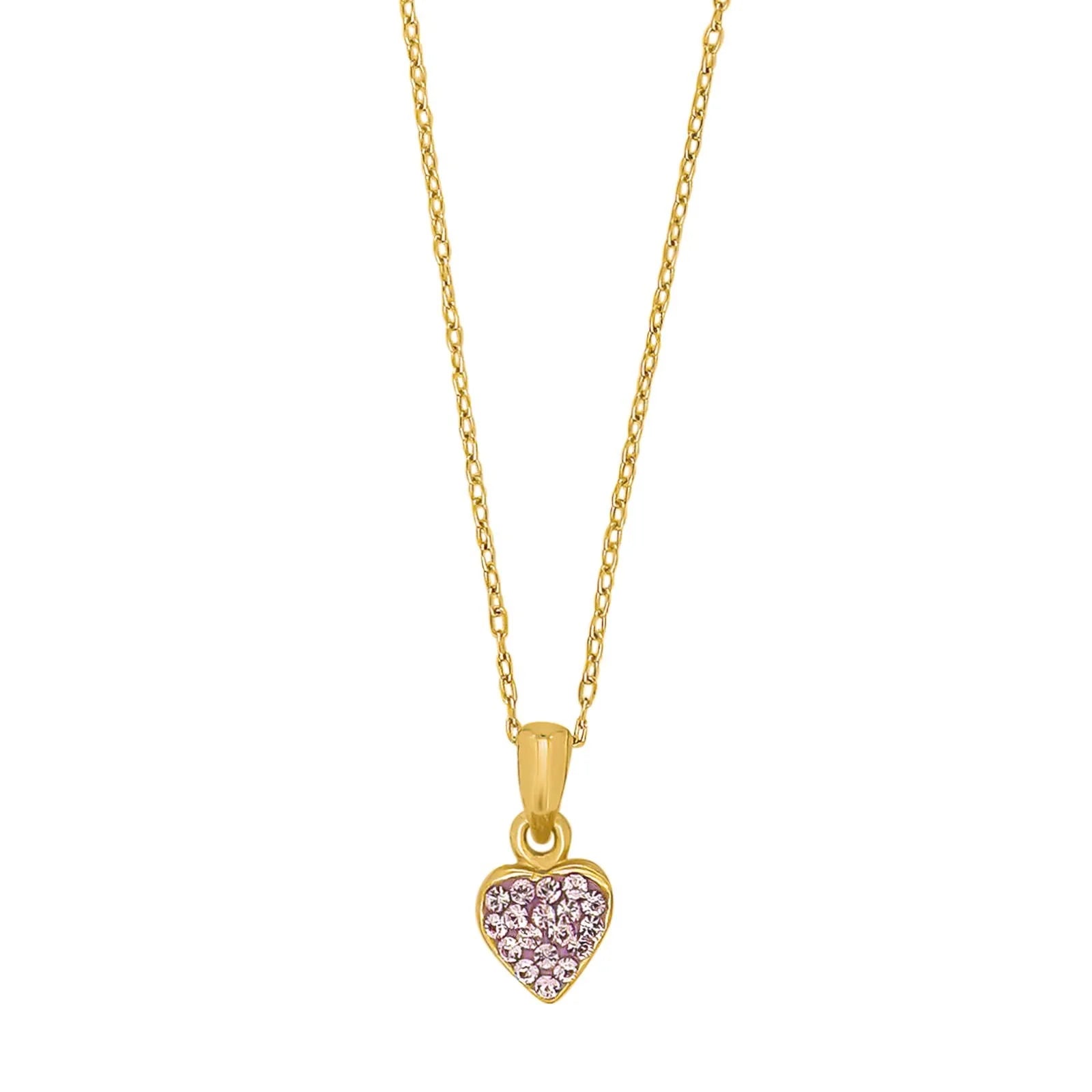 Forg. sølvvedhæng hjerte m/pink cz inkl. kæde - Urma.dk