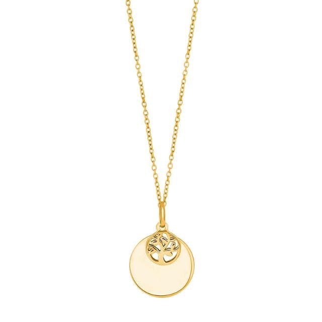 Forg. sølvvedhæng plade/livets træ inkl. kæde - Urma.dk