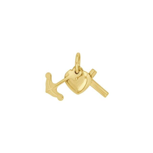 Forg. sølvvedhæng/charm tro,håb,kær 10mm - Urma.dk