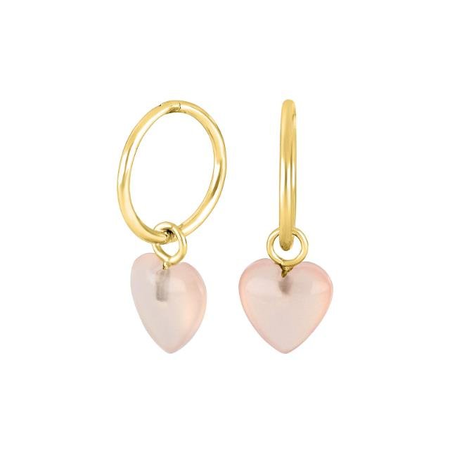 Forgyldt creoler YOU52 pink chalcedon - Urma.dk