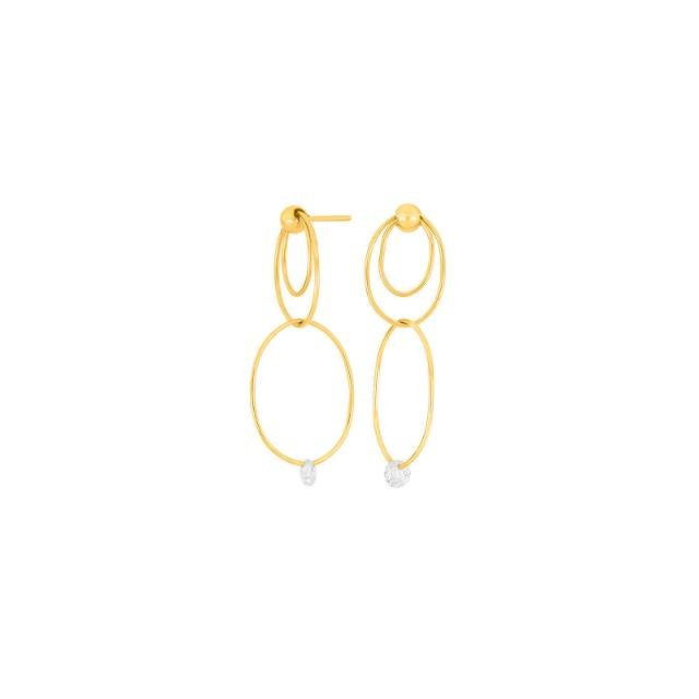 Forgyldt ørehængere MAJANOR dobbel - Urma.dk